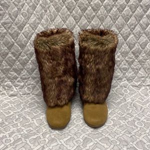 Faux Fur Boots - Can be worn 3 ways
